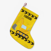 Kinder Baufahrzeug Gebrauchtwagen Name Gelb Kleiner Weihnachtsstrumpf (Vorderansicht (hängend))