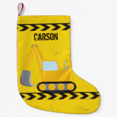 Kinder Baufahrzeug Gebrauchtwagen Name Gelb Kleiner Weihnachtsstrumpf (Vorderseite)