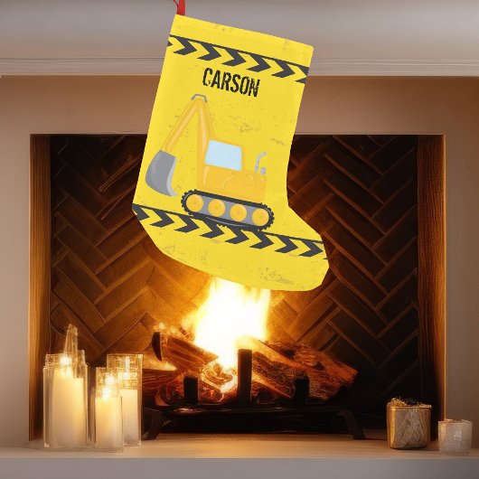 Kinder Baufahrzeug Gebrauchtwagen Name Gelb Kleiner Weihnachtsstrumpf