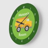 Kinder Baufahrzeug Niedliche Kleinkinder Große Wanduhr (Winkel)