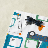 Kinder Baufahrzeuge Doodle Personalisiert Strandtuch (Beispiel)