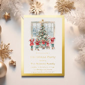 Kinder & Bäume Gold Foil Weihnachtsfest Party Folieneinladung