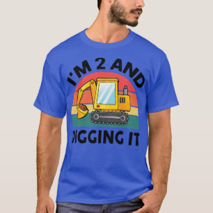 Kinder Bauwagen 2. Geburtstag Junge 2 Zwei Jahre T-Shirt