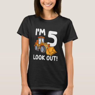 Kinder Bauwagen 5th Birthday Boy 5 Five Bu T-Shirt