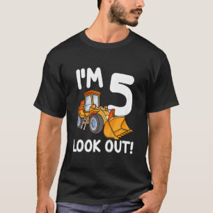 Kinder Bauwagen 5th Birthday Boy 5 Five Bu T-Shirt