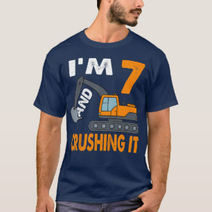 Kinder Bauwagen 7. Geburtstag Junge 7 Jahre O T-Shirt