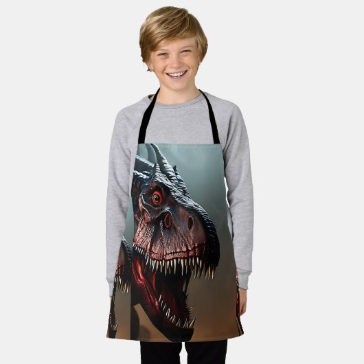 Kinder Beängstigender Dinosaurier, Schürze in Voll (Getragen)