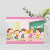 Kinder bei Schuleinladungen Einladung (Stehend Vorderseite)