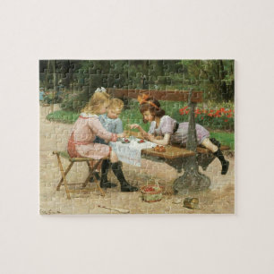 Kinder beim Nachmittags-Tee im Park Puzzle