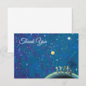 Kinder beim nächtlichen Himmel Dankeskarte (Vorne/Hinten)