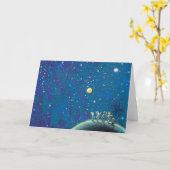 Kinder beim nächtlichen Himmel Karte (Gelbe Blume)