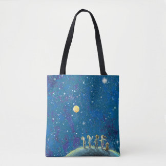 Kinder beim nächtlichen Himmel Tasche
