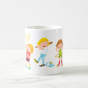 Kinder beim Sport Kinderaktivität Kaffeetasse