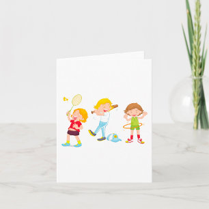 Kinder beim Sport Kinderaktivität Karte
