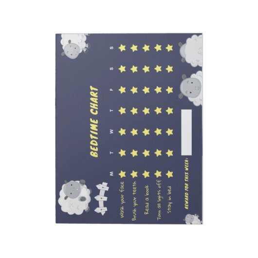 Kinder belohnen System Bedtime Responsibility Trac Notizblock (Rotiert)