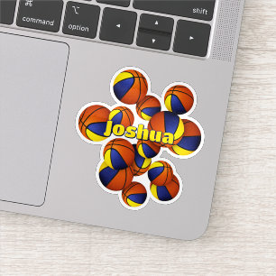 Kinder benennen blaue goldene Mannschaftsfarben Ba Aufkleber