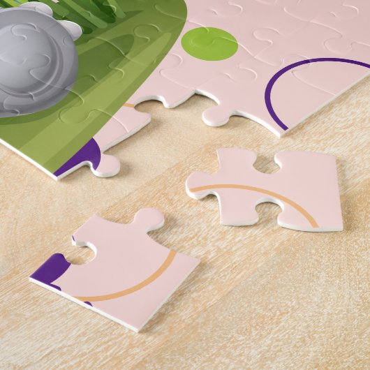 Kinder benennen Elephant Puzzle Learning Activity (Seite)