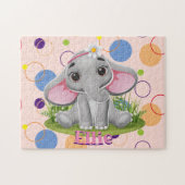 Kinder benennen Elephant Puzzle Learning Activity (Horizontal)