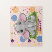 Kinder benennen Elephant Puzzle Learning Activity (Vertikal)