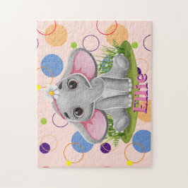 Kinder benennen Elephant Puzzle Learning Activity