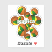 Kinder benennen grüne goldene Mannschaftsfarben Ba Aufkleber (Blatt)