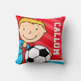 Kinder benennen Jungen Fußball rotes Kissen Kissen