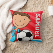 Kinder benennen Neffe Fußball Fußball rotes blaues Kissen (Decke)