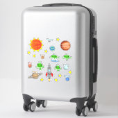 Kinder benennen Planets Außerirdischen Raumschiff  Aufkleber (Koffer)