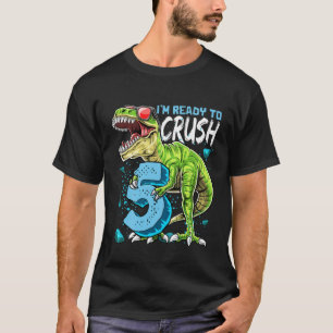 Kinder bereit zum 5. Geburtstag zu zerkleinern Rex T-Shirt