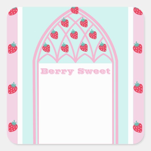 Kinder Berry Sweet Party Square Sticker (Vorderseite)