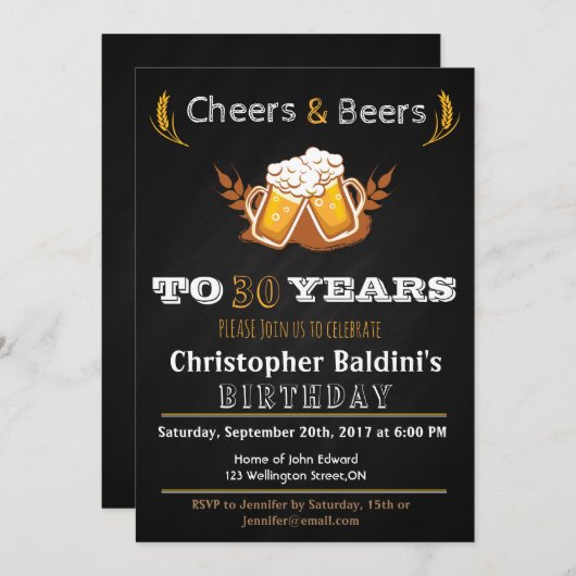 KINDER & BEUERN - GEBURTSTAGLICHE EINLADUNG FÜR JE (Vorne/Hinten)