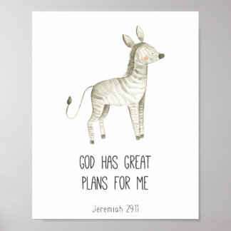 Kinder Bibel Verse Gott hat große Pläne für mich Poster