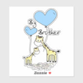Kinder Big Brother Niedlich Giraffen Geschenk Idee Aufkleber (Blatt)