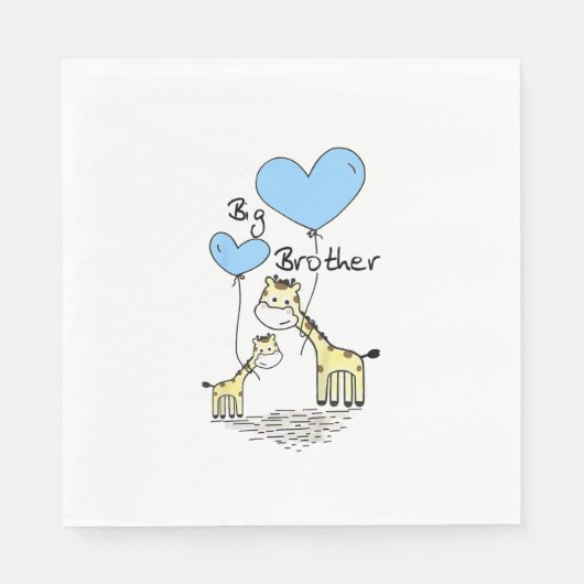 Kinder Big Brother Niedlich Giraffen Geschenk Idee Serviette (Vorderseite)