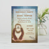 Kinder Big Foot/ Sasquatch Geburtstagsparty Einladung (Stehend Vorderseite)