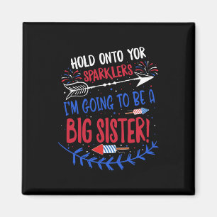 Kinder Big Sister Sparkler 4. Juli Schwangerschaft Magnet
