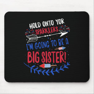 Kinder Big Sister Sparkler 4. Juli Schwangerschaft Mousepad