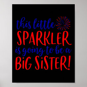 Kinder Big Sister Sparkler 4. Juli Schwangerschaft Poster