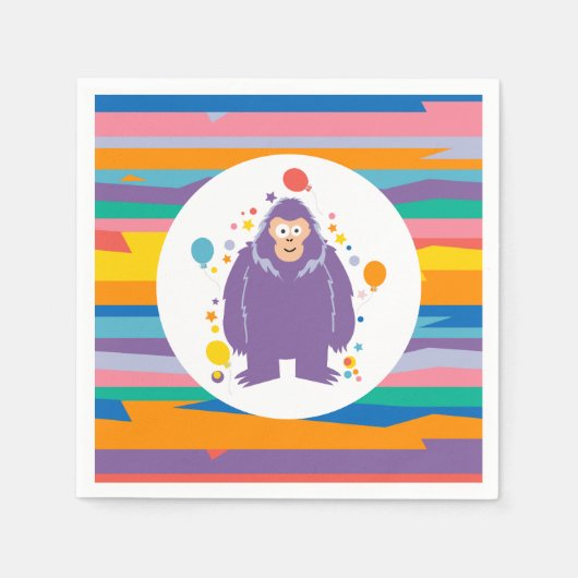 Kinder Bigfoot Geburtstag Serviette (Vorderseite)