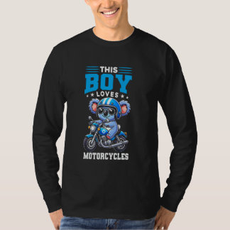 Kinder Biker Motorradfahren Koala Jungen T-Shirt