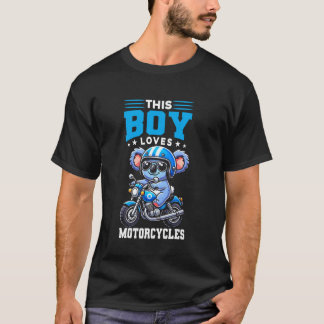 Kinder Biker Motorradfahren Koala Jungen T-Shirt