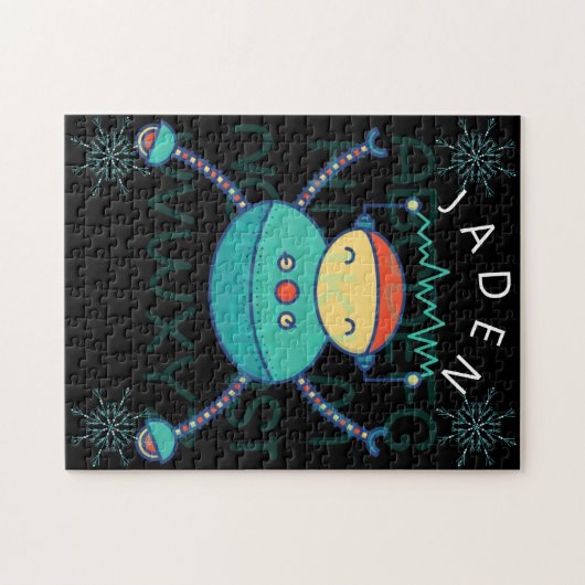 Kinder Bildung ABC Alphabet Robot Snowflake Puzzle (Horizontal)