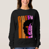 Kinder Black Girl Queen Retro Pink Afro Hair Inspi Sweatshirt (Vorderseite)