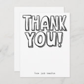 Kinder Blank Fun Färben Flat Danke Karte (Vorne/Hinten)