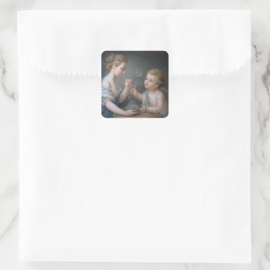 Kinder blasen Blasen Quadratischer Aufkleber (Tasche)
