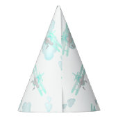 Kinder Blue Airplane Flug Aviation Geburtstag Partyhütchen (Rückseite)