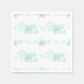 Kinder Blue Airplane Flug Aviation Geburtstag Serviette (Vorderseite)