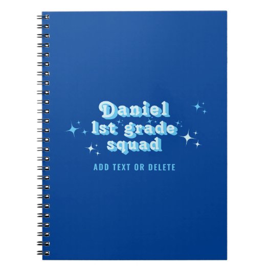Kinder Blue Class Teacher Name Team Squad jeder Kl Notizblock (Vorderseite)