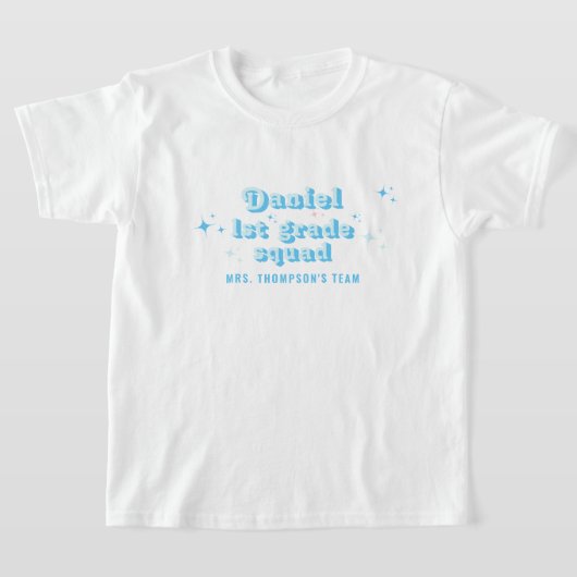Kinder Blue Class Teacher Name Team Squad jeder Kl T-Shirt (Ablage )