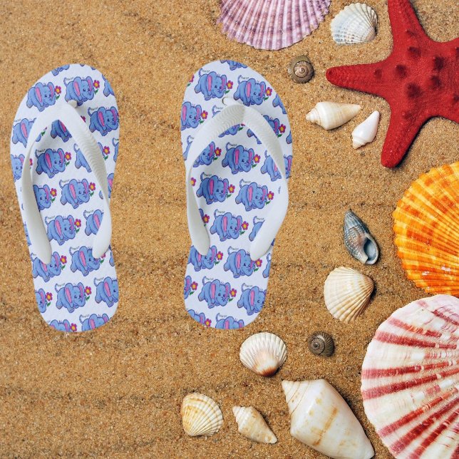 Kinder Blue Elephant Flip Flops Kinderbadesandalen (Von Creator hochgeladen)